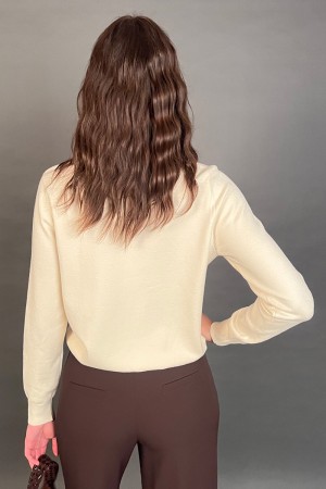 Maglia Meli con colletto a camicia e pietre svaroski Maglia Meli con colletto a camicia e pietre svaroski Maglia Meli con col...