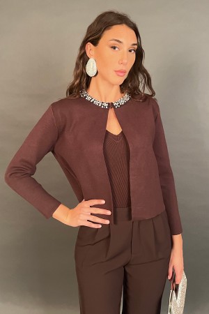 Langarmes Birken-Jersey mit Halsausschnitt mit silbernen Steinen Birken Jersey langärmelig mit schmutzigem Halsausschnitt... 