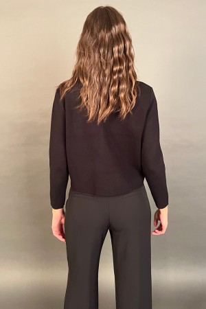 Long-sleeved birken jersey with neckline embellished with silver stones birken jersey long-sleeved with embellish neckline... 