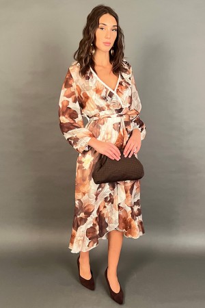 Langes Kleid Brigitte mit Blumenmuster und Rüschen Langes Kleid Brigitte mit Blumenmuster und Rüschen Langes Kleid Brigitte... 