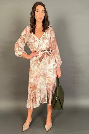 Langes Kleid Brigitte mit Blumenmuster und Rüschen Langes Kleid Brigitte mit Blumenmuster und Rüschen Langes Kleid Brigitte... 