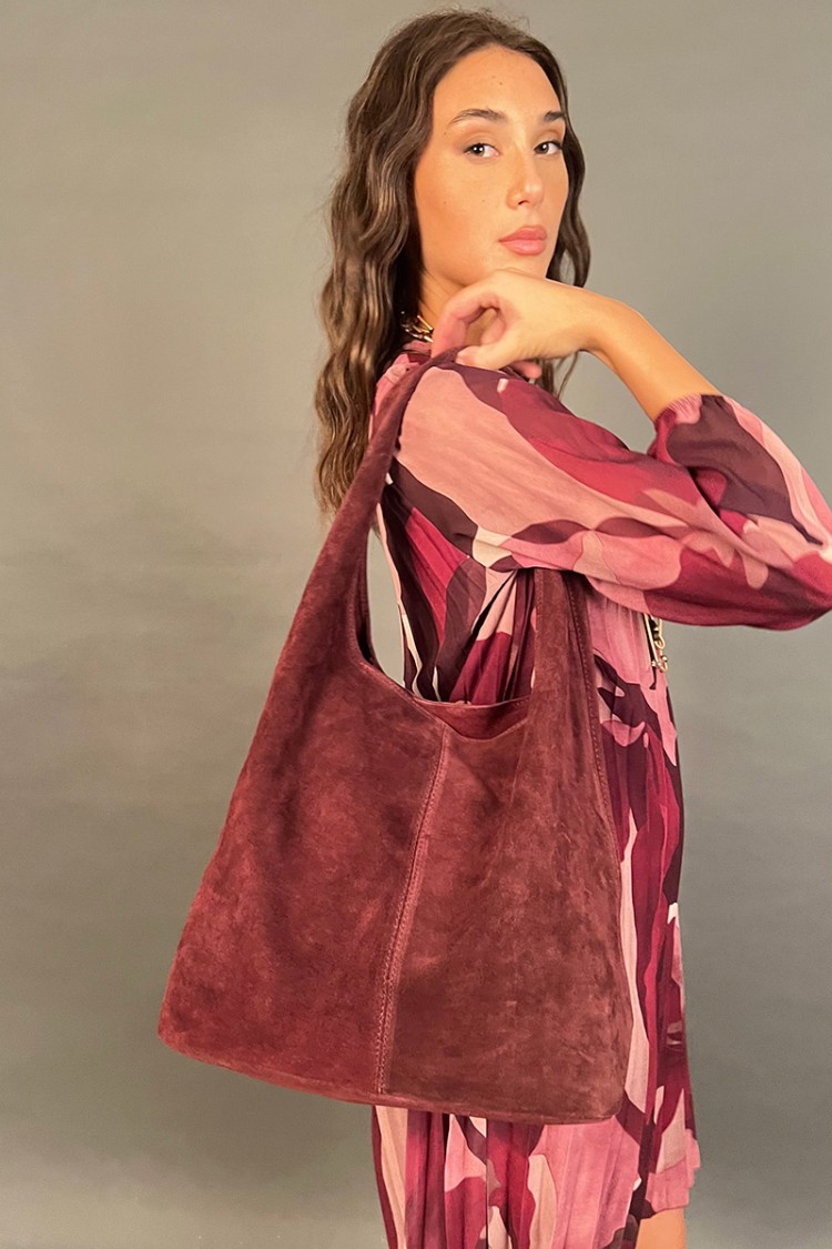 Borsa Lilly a spalla in pelle scamosciata alta Borsa Lilly a spalla in pelle scamosciata alta Borsa Lilly a spalla in pelle s...