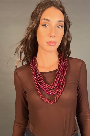 Fabric braid necklace with rhinestone multi-drill fabric braid necklace with rhinestone multi-drill braid necklace in you... 