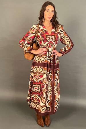 Langes Kleid Pilas mit abstrakten Fantasie Botanik Langes Kleid Pilas mit abstrakter Fantasie Botanik Long Kleid Pilas mit Fanta