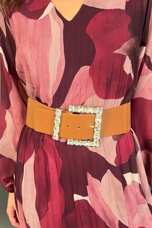 Courroie élastique brune avec boucle bijou ceinture brun élastique avec boucle bijou ceinture brun élastique avec boucle... 