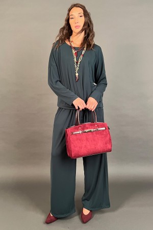Coordinato Melodia blusa e pantalone con fiocco in vita  Coordinato Melodia blusa e pantalone con fiocco in vita  Coordinato ...