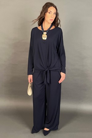 Coordinato Melodia blusa e pantalone con fiocco in vita  Coordinato Melodia blusa e pantalone con fiocco in vita  Coordinato ...