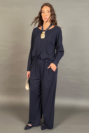 Coordinato Melodia blusa e pantalone con fiocco in vita  Coordinato Melodia blusa e pantalone con fiocco in vita  Coordinato ...