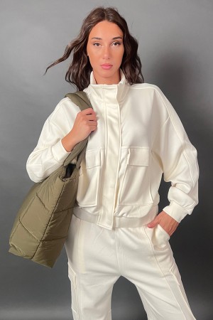 Sweatshirt Bomber Spiellagegüte mit Seitentaschen Sweatshirt Bomber spielen Ladung mit Seitentaschen Sweatshirt Bomber Spiellage
