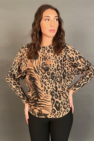 Pole Pullover mit Tierphantasie mit Glitter-Poly-Jersey mit Tierphantasie mit poli gewalttätigem Jersey mit Fantasie... 