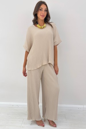 Koordinierte Denny-Bluse und 100% Viskose-Hosen weiche Passform