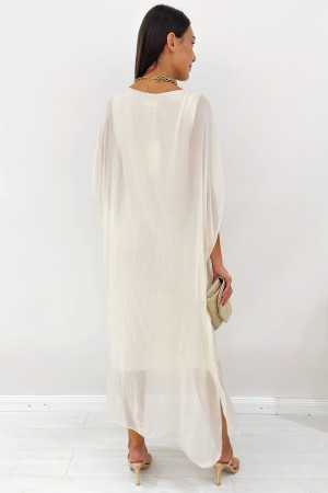 Vestido largo Tecna Seda mixta y viscosa color caftan patrón de caftán