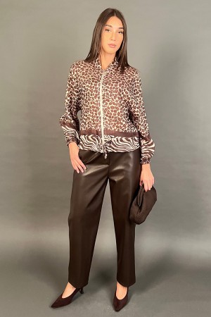 Bomber Nova in fantasia mix animalier con cerniera frontale Bomber Nova in fantasia mix animalier con cerniera frontale Bombe...