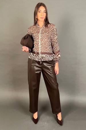 Bomber Nova in fantasia mix animalier con cerniera frontale Bomber Nova in fantasia mix animalier con cerniera frontale Bombe...