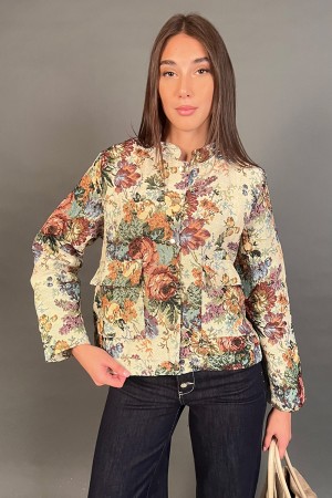 Giacca Olimpia con fantasia a tapestry con motivi floreali romantici Giacca Olimpia con fantasia a tapestry con motivi florea...