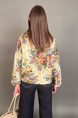 Giacca Olimpia con fantasia a tapestry con motivi floreali romantici Giacca Olimpia con fantasia a tapestry con motivi florea...