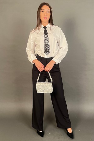 Camicia Luce in cotone con cravatta gioiello removibile Camicia Luce in cotone con cravatta gioiello removibile Camicia Luce ...
