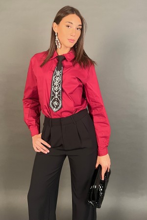 Camicia Luce in cotone con cravatta gioiello removibile Camicia Luce in cotone con cravatta gioiello removibile Camicia Luce ...