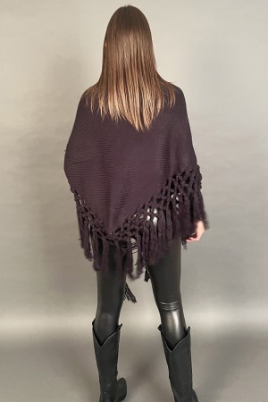 Poncho Andromeda con frange e intrecci  Poncho Andromeda con frange e intrecci  Poncho Andromeda con frange e intrecci