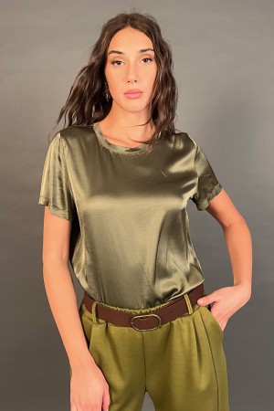 Blouse rougir en viscose à manches courtes