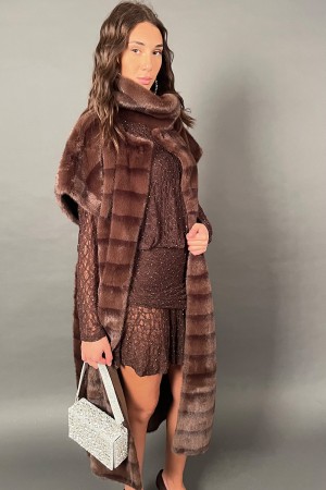 Long Essence Ecopel Vest with Flared Cut