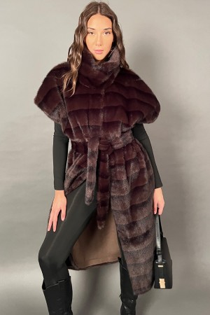 Vestido de Ecopel de Esencia Larga con corte de acontecimientos