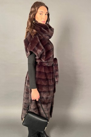 Vestido de Ecopel de Esencia Larga con corte de acontecimientos