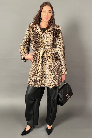 Ecopelliccia Aloa Animalier con cintura removibile in vita  Ecopelliccia Aloa Animalier con cintura removibile in vita  Ecope...