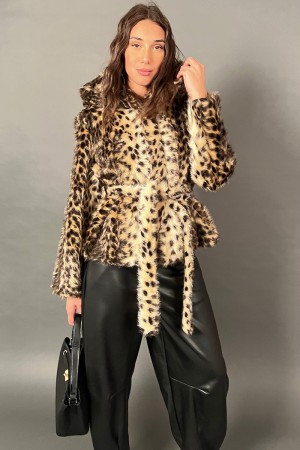 Ecopel Fanta Fantasy Animalier Modelo corto con cinturón extraíble