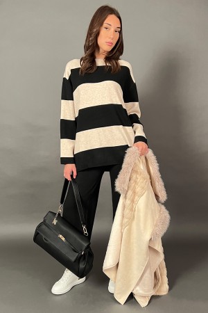 Coordinato Eleonora in maglia a righe Coordinato Eleonora in maglia a righe Coordinato Eleonora in maglia a righe