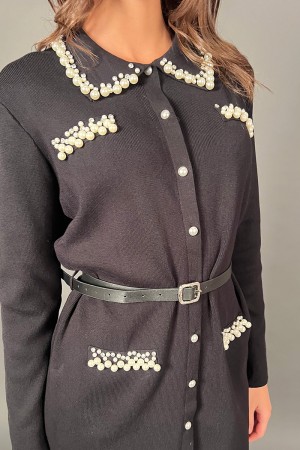 Coordinato Dory in maglia con perle e svaroski in viscosa Coordinato Dory in maglia con perle e svaroski in viscosa Coordinat...