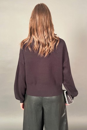 Cardigan Brown in cotone e viscosa con bottoni gioiello  Cardigan Brown in cotone e viscosa con bottoni gioiello  Cardigan Br...