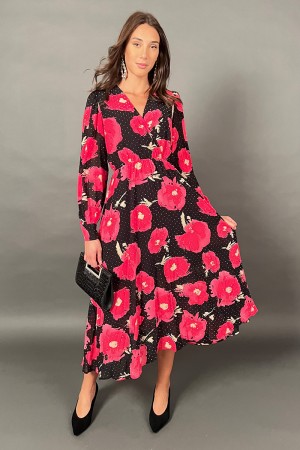 Longue robe Martina avec floral fantaisie Svaroski et Col V