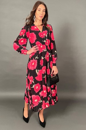 Longue robe Martina avec floral fantaisie Svaroski et Col V