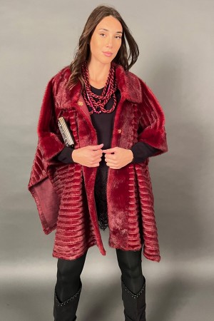Ecopellica Athena Poncho-Modell mit klassischem spitzem Kragen
