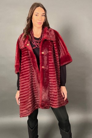 Ecopellica Athena Poncho-Modell mit klassischem spitzem Kragen