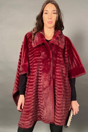 Ecopellica Athena Poncho-Modell mit klassischem spitzem Kragen