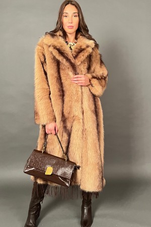 Ecopelliccia Brown modello lungo  Ecopelliccia Brown modello lungo  Ecopelliccia Brown modello lungo
