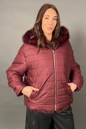 Ecopelliccia Demetra mix piumino reversibile tinta unita Ecopelliccia Demetra mix piumino reversibile tinta unita Ecopellicci...