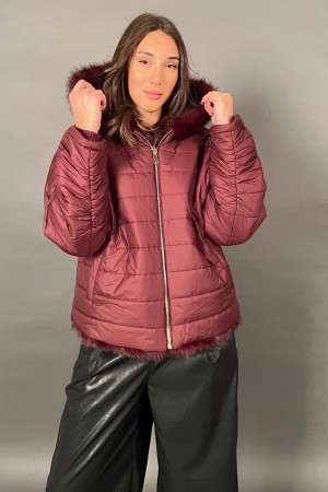 Ecopelliccia Demetra mix piumino reversibile tinta unita Ecopelliccia Demetra mix piumino reversibile tinta unita Ecopellicci...