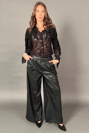 Camicia Teresa in pizzo con frange e bottoni oro Camicia Teresa in pizzo con frange e bottoni oro Camicia Teresa in pizzo con...