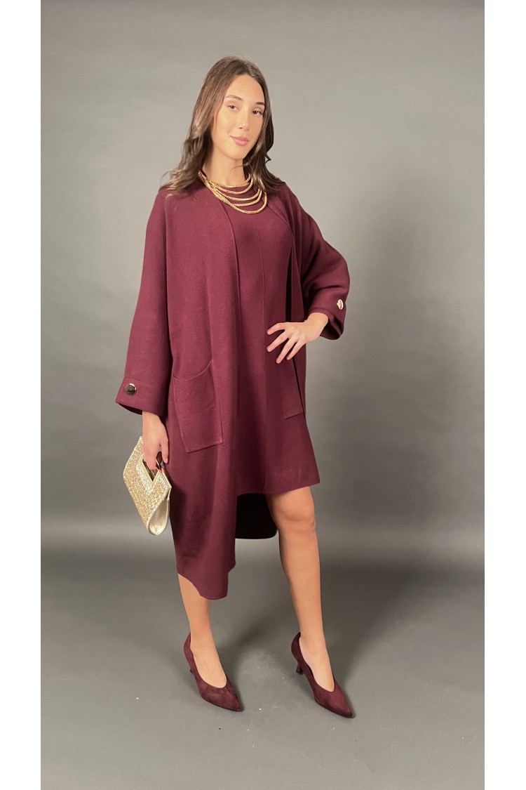 Cardigan Belen in maglia con tasche frontali e bottoni gioiello oro Cardigan Belen in maglia con tasche frontali e bottoni gi...