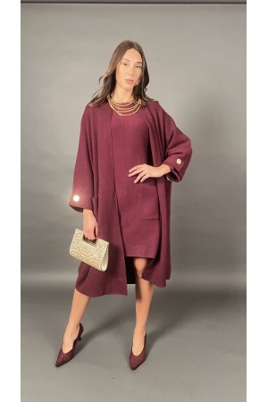 Cardigan Belen in maglia con tasche frontali e bottoni gioiello oro Cardigan Belen in maglia con tasche frontali e bottoni gi...