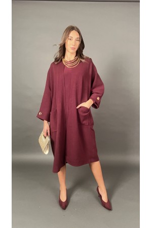 Cardigan Belen in maglia con tasche frontali e bottoni gioiello oro Cardigan Belen in maglia con tasche frontali e bottoni gi...