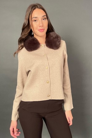 SERENA shirt or cardigan with removable eco-label collar