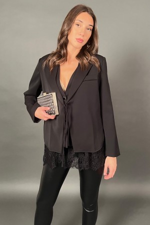 Blazer Night avec inserts en dentelle avec fermeture à sangle