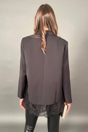 Blazer Night con inserti in pizzo con chiusura laccetto  Blazer Night con inserti in pizzo con chiusura laccetto  Blazer Nigh...