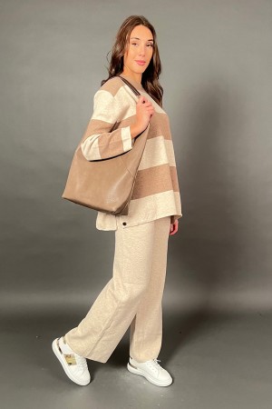 Coordinó Eleonora en tejido a rayas