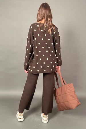 Gobernated Dasha en tejido con pantalones y lunares