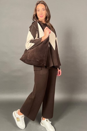 Jasmine coordonné tricoté avec pantalon de losange et pull fantastique